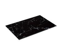 5five - Tagliere in vetro, 30 x 20 cm, effetto marmo nero