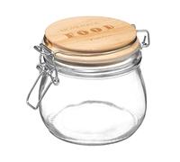 5five - vaso in vetro con coperchio in pino wording 0,5l