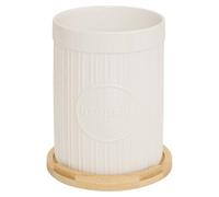 5five - vaso per utensili in ceramica bianca