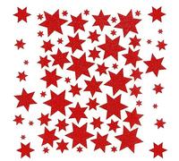 5Fogli Adesivi Glitterati Stelle Adesivi Natalizi Stella a Sei Punte Esagramma Decorazioni Natalizie Autoadesivi Scrapbooking Foto Album Biglietti d'auguri Calendario Natale Stickers Bambini (Rosso)