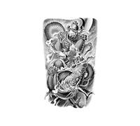 5fogli Tatuaggio Semipermanente A Base Di Erbe, Resistente Al Sudore E Impermeabile, Con Drago Da Guerra, Ideale Per Uomini E Donne.