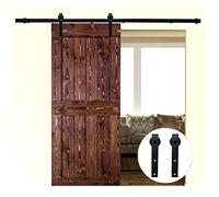 5FT/152cm Binario per Porta Scorrevole Kit per Porta Fienile Scorrevole Sospesa,Nero Ruote J-Forma