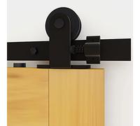 5FT/152cm Binario per Porta Scorrevole, Porta Scorrevole di Placcatura kit accessori per la porta della Nero