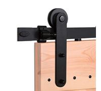 5FT-152cm Kit Porte Scorrevoli Da Interno Con Binario Per ante Scorrevole Porte Interne Casa Moderne, Esterno Muro Porta Scorrevole in Legno-Nero