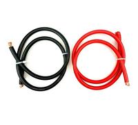5FT Heavy Duty PVC Power Cable, 1-12AWG Red Black, Flexible Copper For Car Battery Jumper, High Current Wiring(RV-Black and Red,8 AWG)