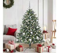 5FT Pre-Lit Artificial Christmas Tree, Green PVC, 720 punte, 150 bianco caldo, 8 modalità, alimentazione USB, decorazione per interni ed esterni, 105 x 105 x 150 cm