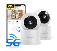 [5G e 2.4G] 2K Pan/Tilt Telecamere di sicurezza per la sicurezza domestica Interna, AI Voice Change per conversazione a 2 vie, rilevamento del movimento, registrazione SD 24/7/7/archiviazione cloud
