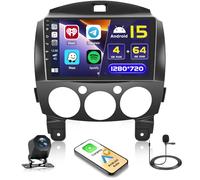 5G WiFi 4+64G Android Autoradio per Mazda 2 2007 2008 2009 2010 2011 2012 2013 2014 Carplay Wireless, 9 Pollici IPS Touch Screen Stereo Auto Android Auto Bluetooth5.0 FM/RDS/EQ GPS SWC Retrocamera