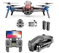 5G WiFi FPV Quadcopter with Brushless Motor GPS Drones with 6K Camera RC Quadcopter with 2-Axis Electronic Pan/Tilt Foldable Drone with Triple Positioning Function 2 Batteries