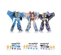 5in Trasfor Flying Squad Starscream Thundercracker Skywarp Playset Aereo F15 Fighter Robot Giocattolo Modello Action Figure KO Version
