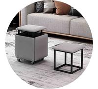 5in1 Magic Cube StoolsNested Leather Seat with Wheels Soft Stackable Ottomans per la casa, sala da pranzo, cucina, grigio scuro (35 x 35 x 35 cm) decorazione versatile per mobili