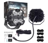 5inch Square LED Work Light Bar DRL Pods For Truck SUV 4WD Marine White+Amber