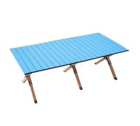 5JJJLOOOPP Tavolo da campeggio rettangolare con borsa per il trasporto regolabile in altezza, tavolo portatile per esterni, campeggio, picnic, spiaggia, tavolo arrotolabile in alluminio per 4-6