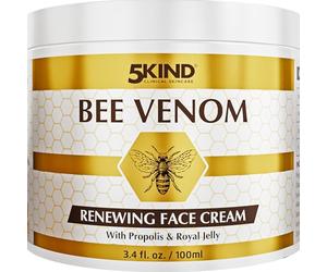 5Kind Crema Viso Rigenerante al Veleno d’Api con Propoli e Pappa Reale 100 ml - Crema Viso Anti-Età con Veleno d’Api per Uomini e Donne - Crema Antirughe al Veleno d’Ape - Bee Venom Cream