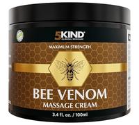 5Kind Veleno d Ape Crema Maximum Strength 100ml - Crema al Veleno di Api - Massaggio Naturale per Muscoli, Zona Lombare, Ginocchia, Collo, Spalle & Piedi - Da Fonti Responsabili Bee Venom Cream