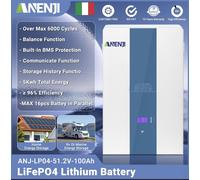 5kWh LiFePO4 Batteria di accumulo con montaggio a parete 51.2V 48V 100Ah Sistema