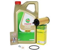 5L Castrol 5W30 M+ Mann Filtro per BMW 1er 3er F20/21 E90-3 F31-33 1.6 2.0 D
