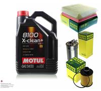 5L Controllo Set Motul 8100 X-Clean+ 5W-30 Olio Motore MANN-FILTER 11328666