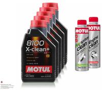 5L MOTUL 8100 X-Clean+ 5W-30 Olio Motore 300ml Engine Clean + Fuel System Clean