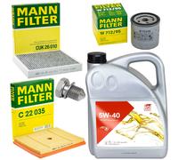 5L Öl Set Ispezione Interno dell'aria Filtro olio Vite per Audi A1 1.0 95 PS