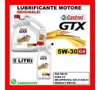 5L OLIO CASTROL GTX 5W30 C4 MB 229.31/226.51 LATTA DA 4 LITRI+LATTINA DA 1 LITRO