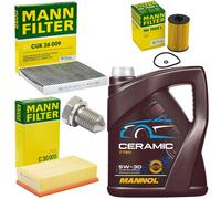 5L Olio Set Ispezione Luft-Innenraum Filtro Vite per VW Golf VII 2.0 Tdi