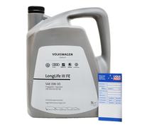 5L Originale VW VAG Audi Olio SAE 0W30 Longlife 3 GS55545M4 + Liqui Moly Scivola