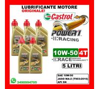 5LT OLIO CASTROL POWER 1 RACING 4 TEMPI 10W50 API SN-JASO MA2 5 LATTINE DA 1LT