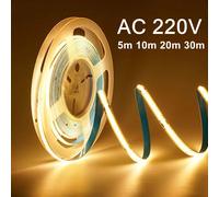 5m 10m 20m 30m COB LED Strip Light 220V Lampada a nastro flessibile con chip IC Ad alta luminosità 240 LED Illuminazione lineare RA90 Bianco naturale caldo