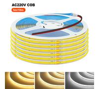 5m 10m 20m 50m COB LED Strip Light 220V Lampada a nastro flessibile con chip IC Ad alta luminosità 240 LED Illuminazione lineare RA90 Bianco naturale caldo
