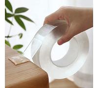 5M/16.4FT Nastro biadesivo Nano da resistente nastro di montaggio rimovibile trasparente lavabile e riutilizzabile nastro in gel resistente senza tracce per tappeti poster fotografici(3cm*1mm)