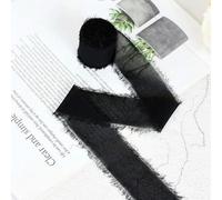 5M × 3,8 cm Nastro di chiffon Nastro di seta chiffon con bordi sfilacciati fatto a mano fai-da-te per mazzi di invito Nastro trasparente Artigianato-B03