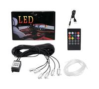 5m 6m Car Ambient Light Kit - Soft Rubber LED Fiber Optic Cable With Phone APP - USB Remote Sound Active RGB Lamp - Music Interior Atmosphere Strip