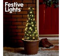5m Batteria Natale LED Firefly Bianco Caldo Fairy Stringa Timer Esterno Luci