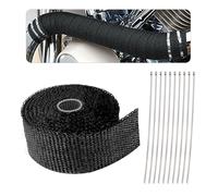 5M Benda Termica per Scarico Marmitta con 10 Fascette in Acciaio Inox,Fibra di Vetro Nastro Isolante Termico,Nastro Termico Accessori Auto per la Maggior Parte Delle Auto