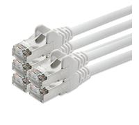 5m - blanc - 5 pièces - CAT5 SF/UTP Câble Ethernet Set - Câble Réseau RJ45 | câble de Patch | LAN Câble |CAT 5e |125 MHz | compatible avec CAT 6 / CAT 6a / CAT 7 | pour le switch, routeur, modem, Patchpannel, point d'accès, panneaux de brassage