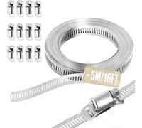 5M Fascette Stringitubo Regolabile 304, Acciaio Inox fascette metalliche, con 12 Metalliche Stringitubo Aacciaio serrature