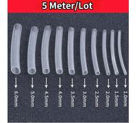 5M/Lotto Tubo Termoretraibile Trasparente Chiaro Manicotto Avvolgente Kit Filo