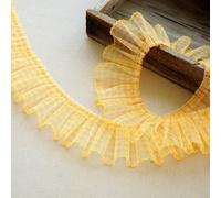 5M Merletto A Ruffles Pieghettato In Rete Rifinitura In Pizzo Tessuto Cucito