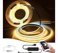 5M WiFi Dimmerabile COB bianco caldo 3000K striscia LED flessibile ad alta densità con dimmer e alimentatore, 320LEDs/M 1600LEDs 12V 40W LED Strip Light