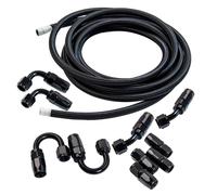 5Meters Nylon- Stainless Steel Oil Line + AN6 Swivel Fuel Hose Fitting Adapter