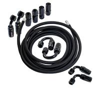 5Meters Nylon- Stainless Steel Oil Line + AN6 Swivel Fuel Hose Fitting Adapter