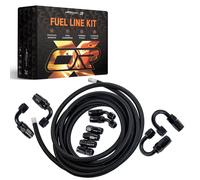 5Meters Nylon- Stainless Steel Oil Line + AN6 Swivel Fuel Hose Fitting Adapter