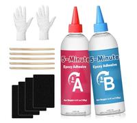5min colla epossidica, 250ml colla epossidica bicomponente trasparente resistente al calore, colla epossidica in due parti, adatta per metallo, plastica, legno, ceramica,vetro e molti altri materiali