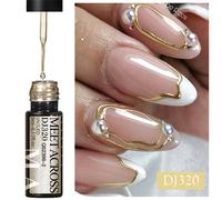 5ml Vernice Metallizzata Liner Smalto Gel Super Bright Smalto Gel Specchio D'oro Semi Permanente Linee Francese Unghia Metallo Dipinto Disegno Tiratore Smalto Gel ABS