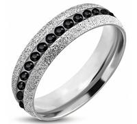 5mm Anello A Adattamento Comfort Eterna Channelset IN Acciaio Inox Sabbiata