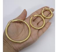 5mm Semplice Lucidato Cerchio Rotondo Orecchini 14K Giallo Placcata Oro Argento