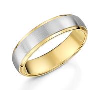 5mm Titanio Anello Due Colori Titanio & Oro Giallo Fascia IP Oro Anello Solido