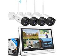 【5MP+3TB HDD】Hiseeu 5MP Kit Videosorveglianza WiFi Esterno,10CH NVR con 12" Monitor,4X5MP Telecamera WiFi