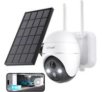 5MP Telecamera Wifi Esterno Senza Fili 360° PTZ Telecamera Batteria Pannello